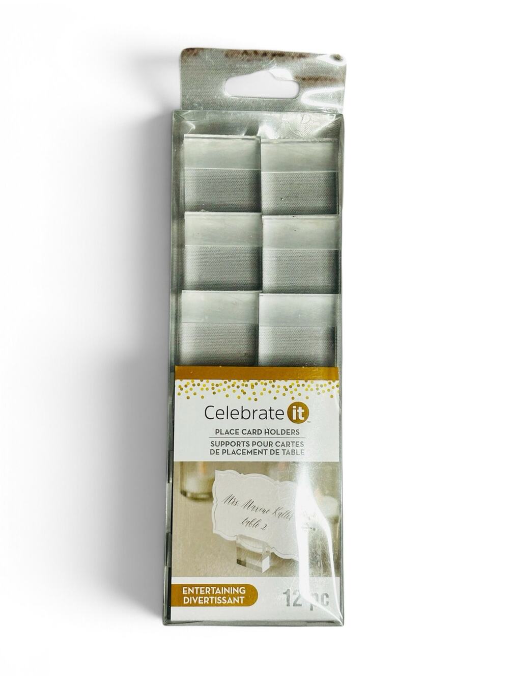 Celebrate It 12ct Acrylic Place Card Holders NWT Wedding Table Decor